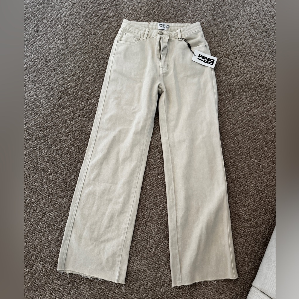 Princess Polly Cream Denim Jeans